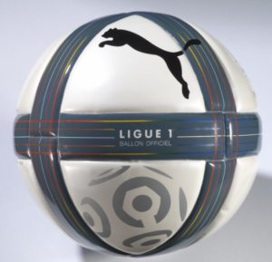 A ball with a ligue 1 logo