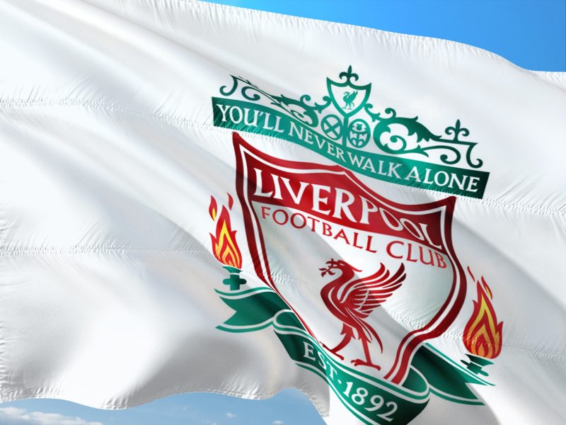 The flag of Liverpool FC