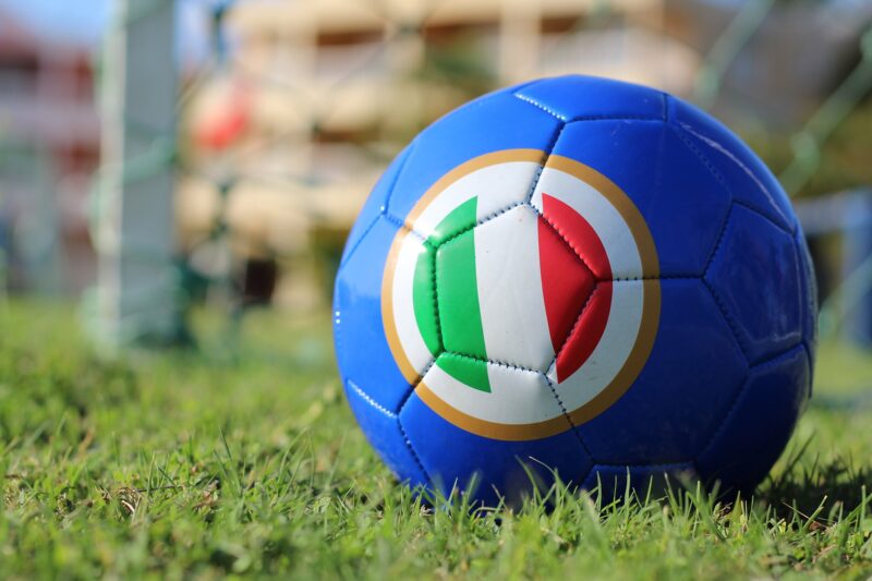 A football with the Italian flag