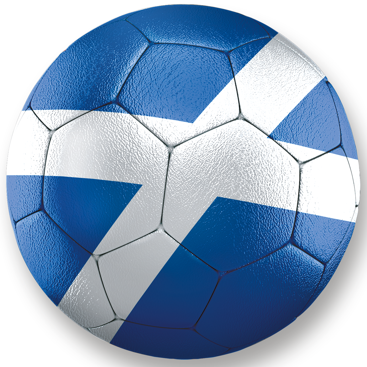A football with a Scottish flag