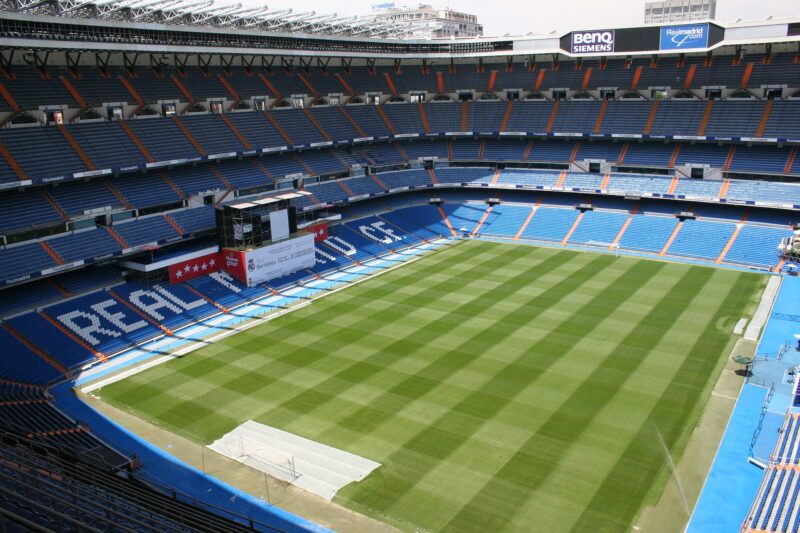 Real Madrid's stadium seen from the top corner