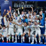 Real Madrid celebrating thier Club World Cup win