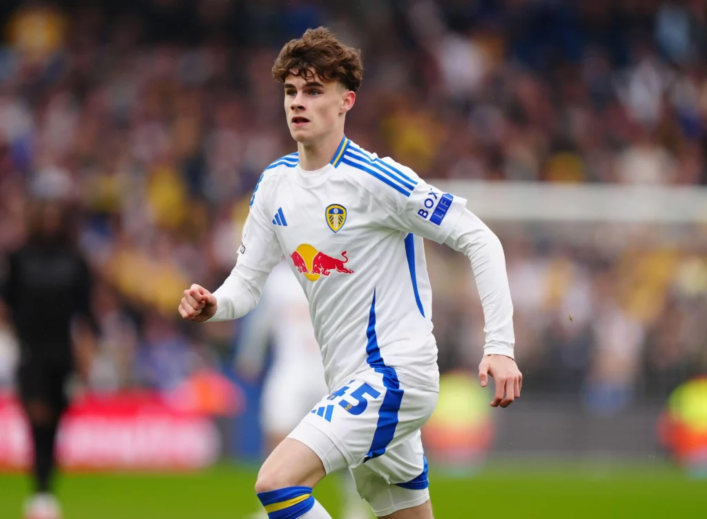 Leeds United's Harry Gray during the Sky Bet Championship match at Elland Road