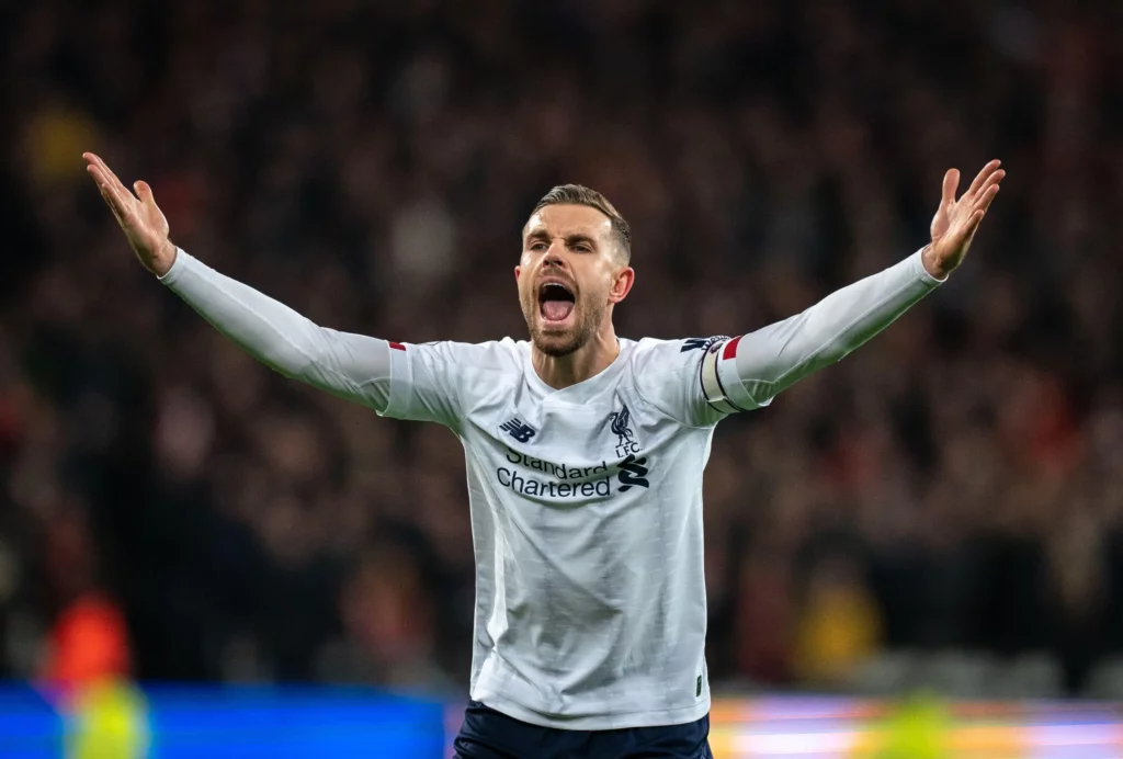Jordan Henderson of Liverpool during the Premier League match between West Ham United and Liverpool